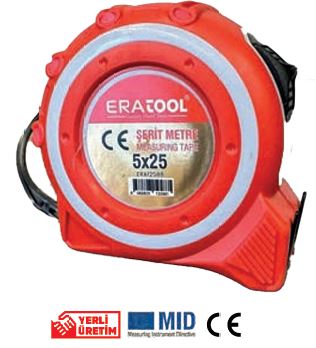 ERATOOL ÇIFT YÖNLÜ TARAFLI PROFESYONEL SERIT METRE 5*25 MM